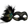 Tom Foolery ADRIANNA Black And Gold Peacock Feather Eye Mask -All Props Sales adrianna black and gold peacock feather eye mask 675798