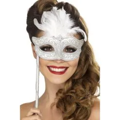 Baroque Fantasy Eyemask, Silver