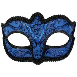 Tom Foolery Capri Royal Blue And Black Face Eye Mask