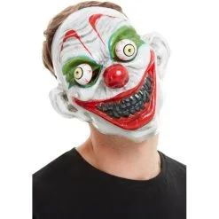 Clown Mask, White, Pvc, With Moving Eyes