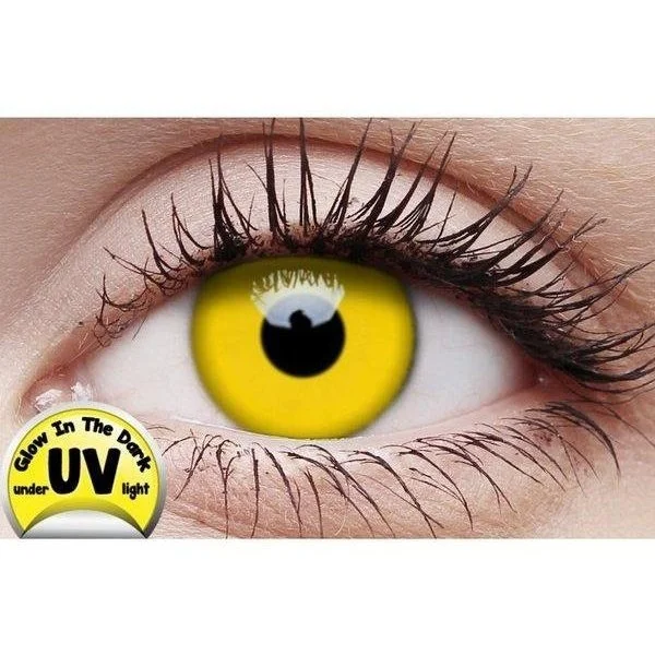 Crazy Lens Contacts - UV Glow Yellow 3 Crazy Lens Contacts - UV Glow Yellow