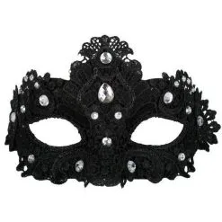 Tom Foolery Crystal Lace Eye Mask -All Props Sales crystal lace eye mask 815998