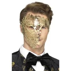 Deluxe Metal Filigree Phantom Mask
