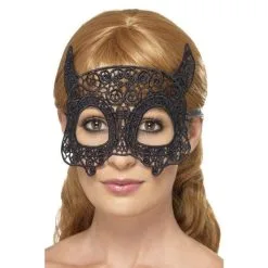 Embroidered Lace Filigree Devil Eyemask
