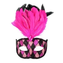 Tom Foolery Francesca White & Black Feathered Eye Mask