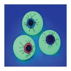 Jack In The Box Glow In The Dark Eye Ball Bouncy Balls 32 Mm Size Eyeballs