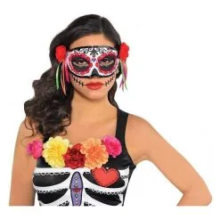 AMSCAN Half Day Of The Dead Multicoloured Mask
