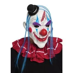 Fun World Horror Clown Mask Blue And White