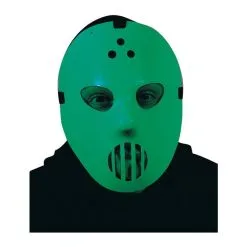 Fun World Jason White Glow In Dark Hockey Plastic Face Mask