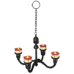 Morris Costumes Lighted Skull Chandelier Black