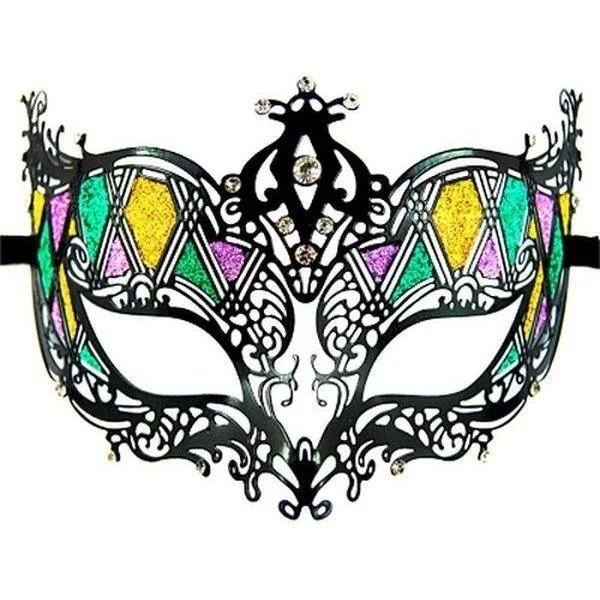 Metal Masquerade Mask - Mardi Gras 3 Metal Masquerade Mask - Mardi Gras