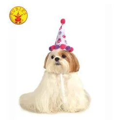 Paw Print Girl Pet Birthday Hat Size S M