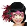 Tom Foolery Pink And White Masquerade Mask With Peacock Feathers -All Props Sales pink and white masquerade mask with peacock feathers 961510