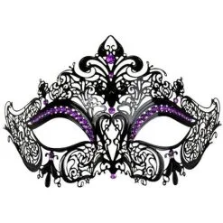Tom Foolery Provence Metal Eye Mask With Jewels - Purple Jewels