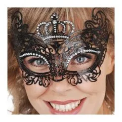 Tom Foolery Royal Metal Crown Black With Diamantes Eye Mask