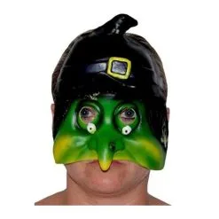 Rubber Childs Half Mask - Witch