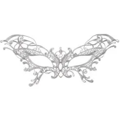 Tom Foolery Serena Lace Eye Mask Silver