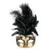 Tom Foolery Sienna Black & Gold With Feathers Eye Mask -All Props Sales sienna black gold with feathers eye mask 853822