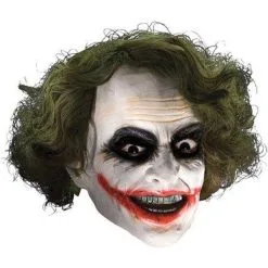 The Joker 3/4 Mask With Hair Adult