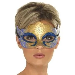 Venetian Colombina Farfalla Glitter Mask, Gold